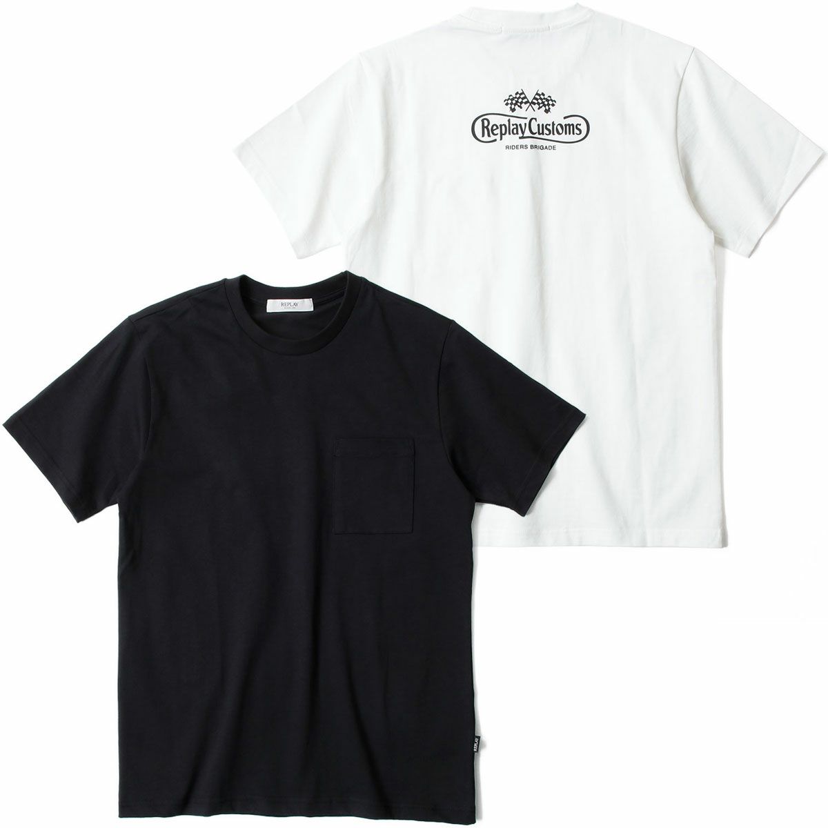 REPLAY ブレスト ポケット & プリント ジャージー Tシャツ