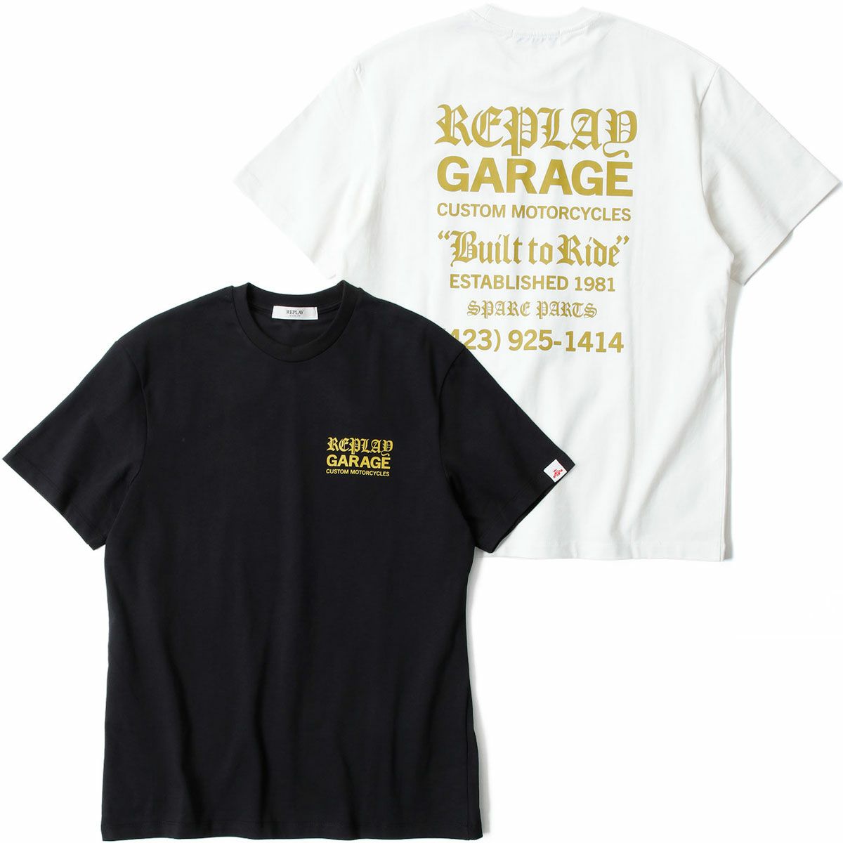 REPLAY リプレイ ガレージ チェスト プリント Tシャツ