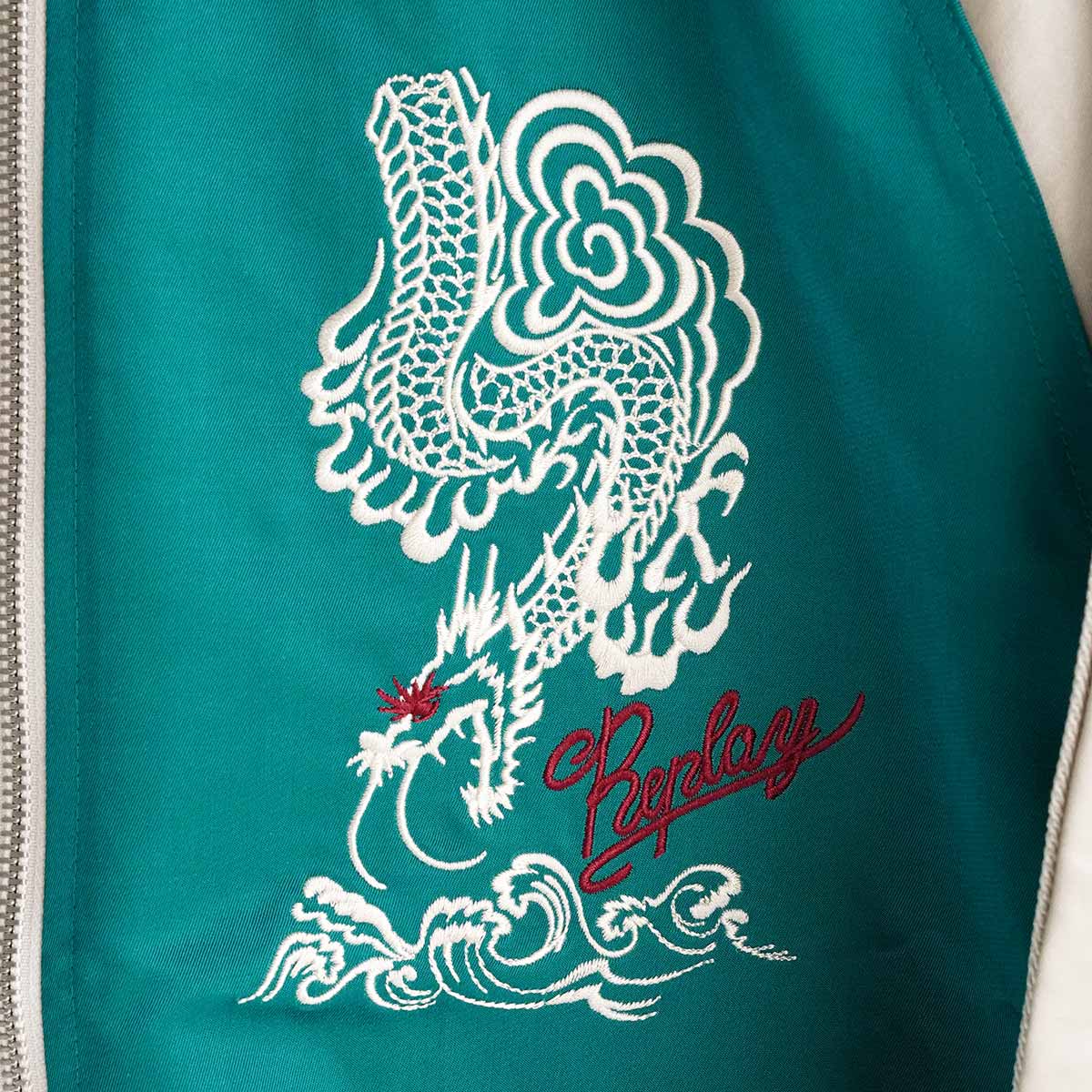 REPLAY サテンボンバージャケット ジャンパー 刺繍