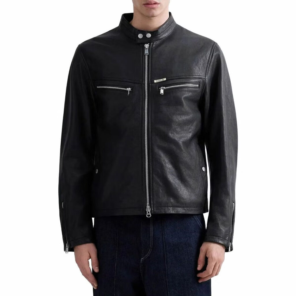 REPLAY ワックスレザー バイカージャケット