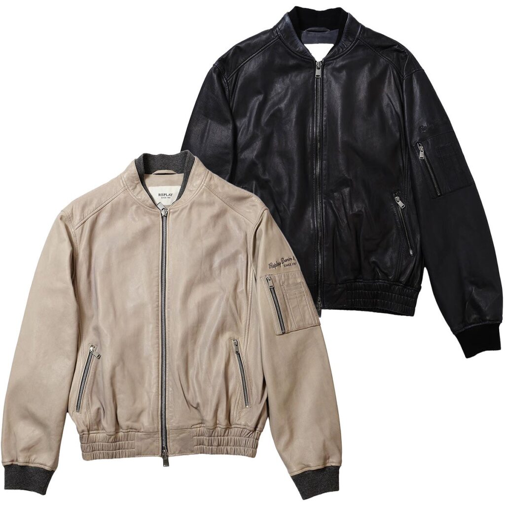 Replay ラムレザーボンバージャケット イメージ6