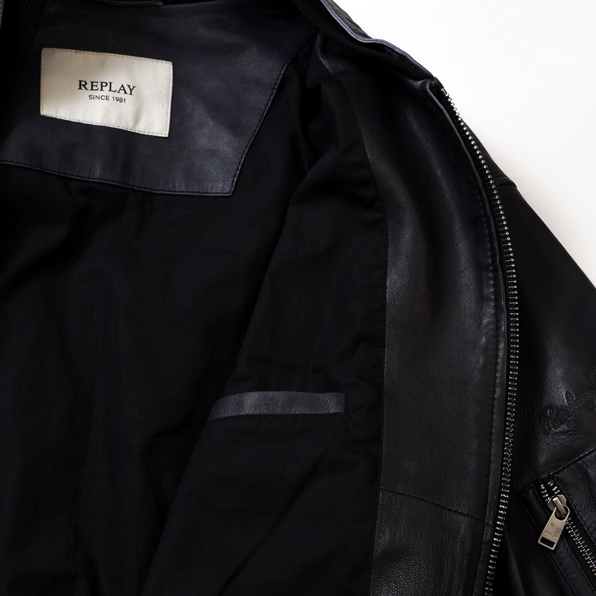 Replay ラムレザーボンバージャケット イメージ4