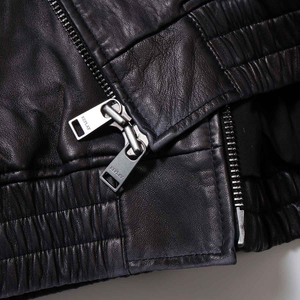 Replay ラムレザーボンバージャケット イメージ3