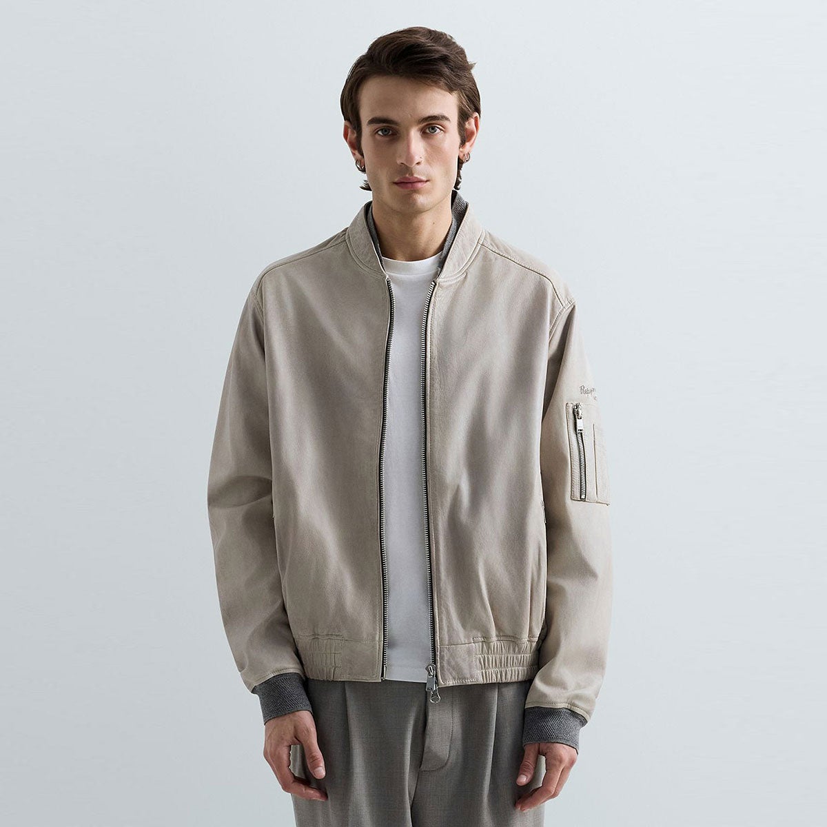 Replay ラムレザーボンバージャケット イメージ1