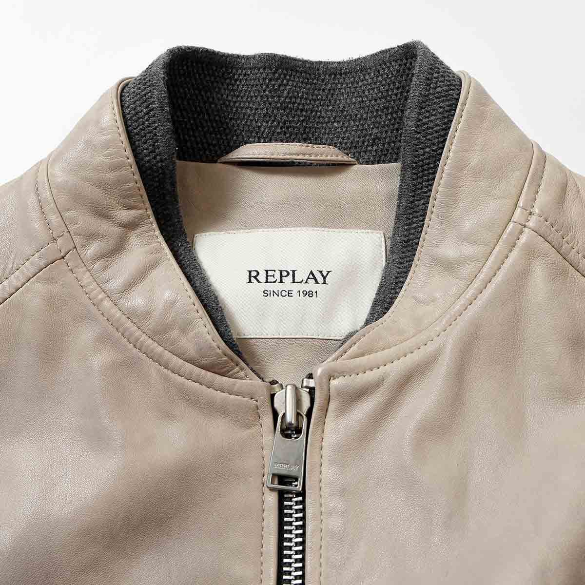 Replay ラムレザーボンバージャケット イメージ1